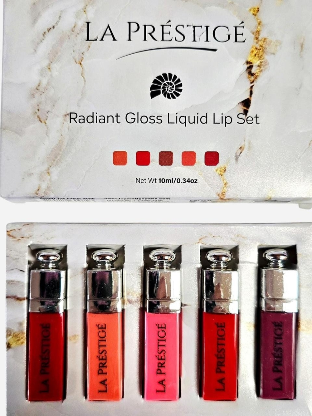 La Prestige Radiant Gloss 5-Color Liquid Lip Set